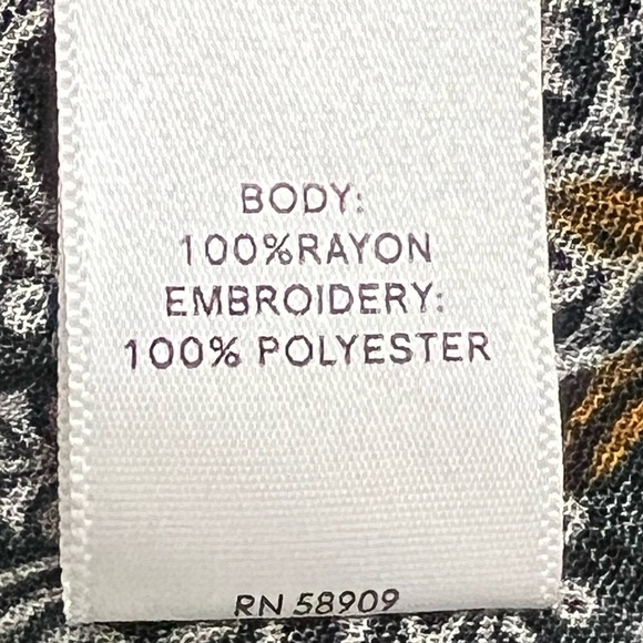 Nurture by Westbound 3/4 Sleeve Embroidered Boho Notch Collar Top Size L - Picture 6 of 10